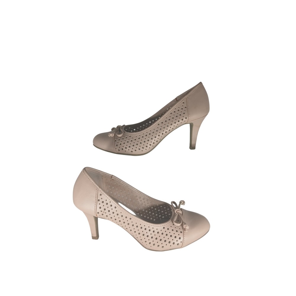 Comfort Plus by Predictions Pumps 5.5 Blush Pink Perforated Bow Heel